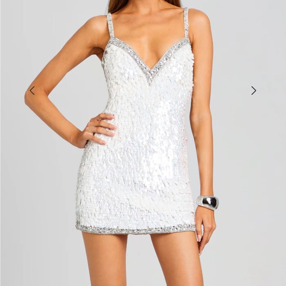 Retrofete Dresses & Skirts - Retrofete IVANNA FEATHER SEQUIN DRESS